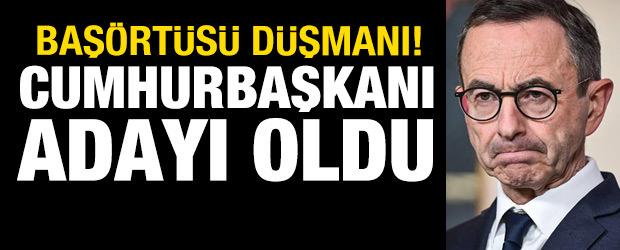 Fransa'da cumhurbaşkanlığına ilk aday! Baş&ouml;rt&uuml;s&uuml; karşıtı &ccedil;ıktı
