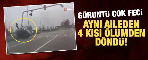 Giresun'da direğe &ccedil;arpan otomobil takla attı: Aynı aileden 4 kişi &ouml;l&uuml;mden d&ouml;nd&uuml;