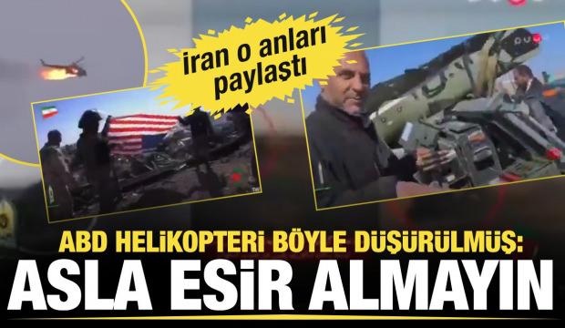 İran, ABD helikopterinin d&uuml;ş&uuml;r&uuml;ld&uuml;ğ&uuml; anları paylaştı: Asla esir almayın