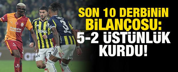 Son 10 Galatasaray-Fenerbah&ccedil;e derbisinin bilan&ccedil;osu: 5-2 &uuml;st&uuml;nl&uuml;k kurdu