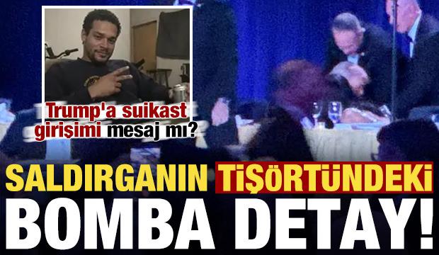 Son dakika: Saldırganın tiş&ouml;rt&uuml;ndeki bomba detay! Trump'a suikast girişimi mesaj mı?