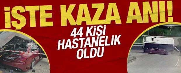 Bartın'da halk otob&uuml;s&uuml; otomobilin &uuml;zerine devrildi: 44 yaralı