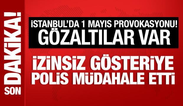 Beşiktaş'ta izinsiz g&ouml;steriye polis m&uuml;dahale etti