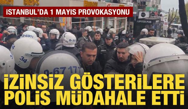 Beşiktaş'ta izinsiz g&ouml;steriye polis m&uuml;dahale etti