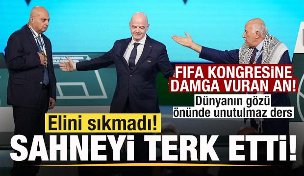 FIFA kongresine damga vuran an! Filistinli başkan İsrailli başkanın elini sıkmayı reddetti