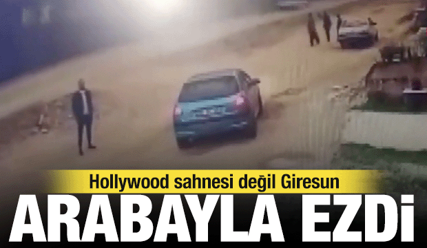 Giresun'da hafif ticari aracıyla husumetlisine &ccedil;arpıp ka&ccedil;tı: O anlar kamerada