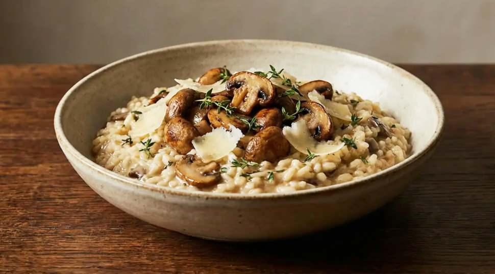 İtalyan mutfağı esintisi: Kremalı mantarlı arpa şehriye risotto tarifi!