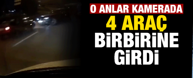 Maltepe'de d&ouml;rt ara&ccedil; birbirine girdi: Kaza anı kamerada