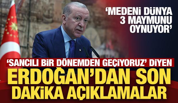 'Sancılı bir d&ouml;nemden ge&ccedil;iyoruz' diyen Erdoğan'dan son dakika a&ccedil;ıklamalar