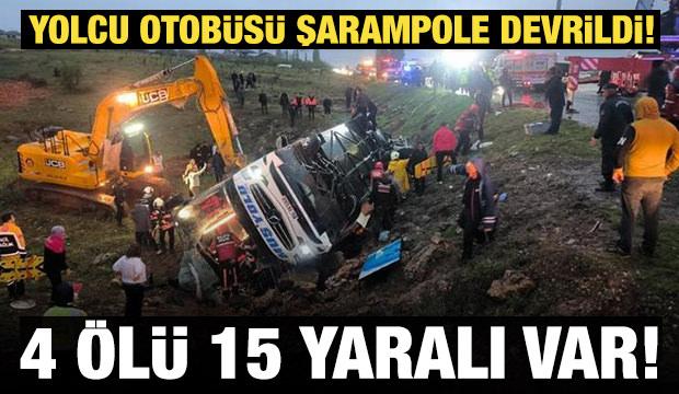 Son Dakika... Malatya'da yolcu otob&uuml;s&uuml; devrildi: &Ouml;l&uuml; ve yaralılar var!