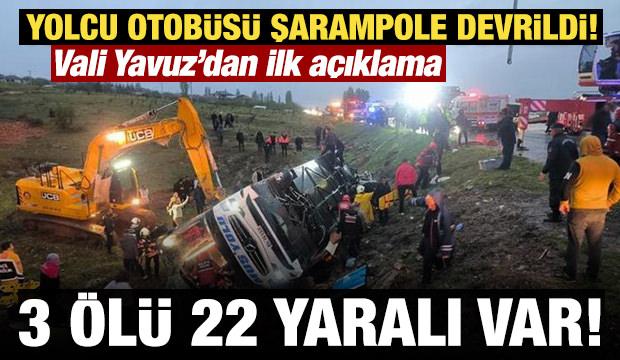 Son Dakika... Malatya'da yolcu otob&uuml;s&uuml; devrildi: &Ouml;l&uuml; ve yaralılar var!