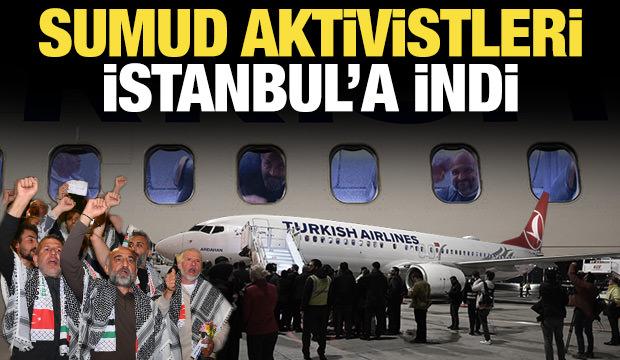 Sumud Filosu aktivistlerini taşıyan u&ccedil;ak İstanbul Havalimanı'na indi