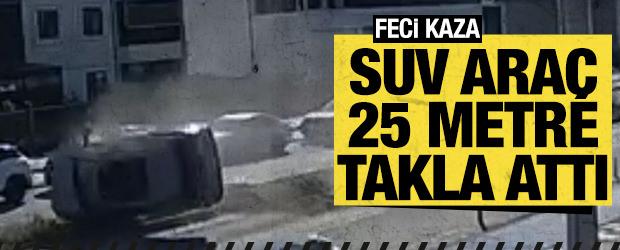 Tekirdağ'da feci kaza: SUV ara&ccedil; 25 metre takla attı