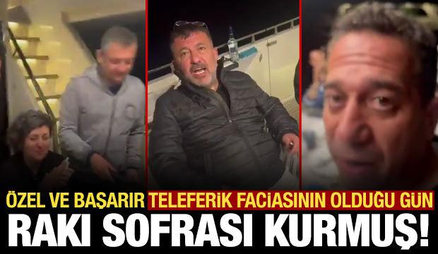 Teleferik faciasının olduğu g&uuml;n &Ouml;zel ve Başarır rakı sofrası kurmuş!
