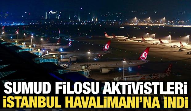 Sumud Filosu aktivistlerini taşıyan u&ccedil;ak İstanbul Havalimanı'na indi