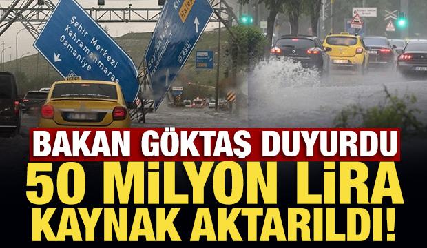Bakan G&ouml;ktaş: Gaziantep'teki sel felaketinin ardından 50 milyon lira kaynak aktardık
