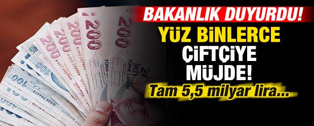 Bakanlık duyurdu! &Ccedil;ift&ccedil;ilere m&uuml;jde! Tam 5,5 milyar lira...