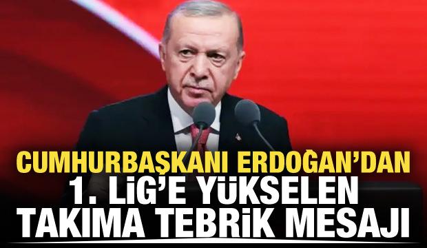Cumhurbaşkanı Erdoğan'dan 1. Lig'e y&uuml;kselen takıma tebrik