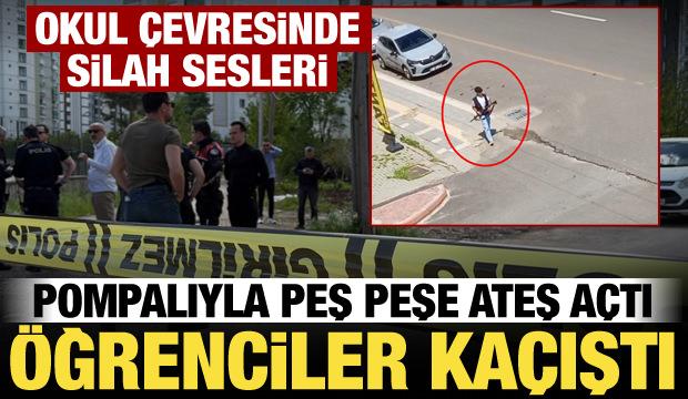 Okul b&ouml;lgesinde silah sesleri! Peş peşe ateş edildi, &ouml;ğrenciler panikledi
