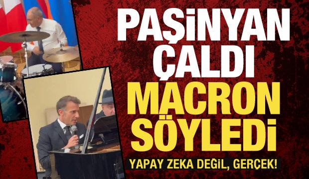 Paşinyan &ccedil;aldı, Macron s&ouml;yledi! Liderlerden canlı performans