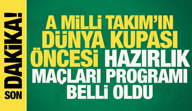 Son dakika: A Milli Takım'ın D&uuml;nya Kupası &ouml;ncesi hazırlık ma&ccedil;ları programı belli oldu