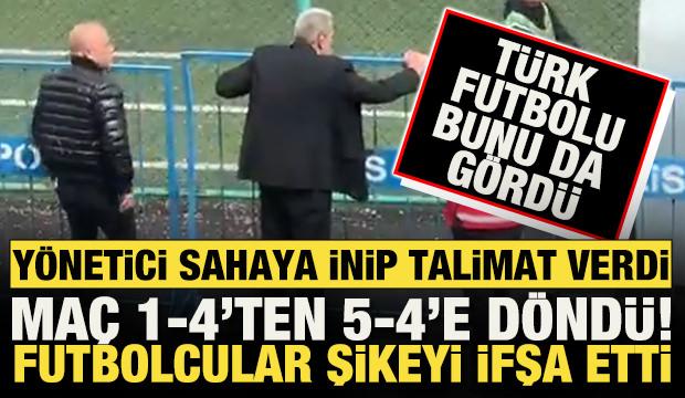 T&uuml;rk futbolu bunu da g&ouml;rd&uuml;! Y&ouml;netici sahaya indi: Futbolcular şikeyi ifşa etti