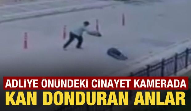 Yalova'da adliye &ouml;n&uuml;ndeki cinayetin kan donduran g&ouml;r&uuml;nt&uuml;leri ortaya &ccedil;ıktı