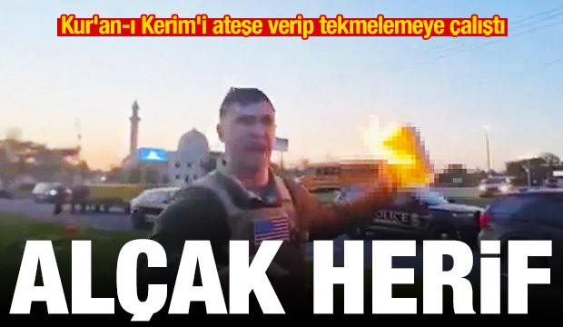 ABD'de provokasyon: Kur'an-ı Kerim'i ateşe verip tekmelemeye &ccedil;alıştı