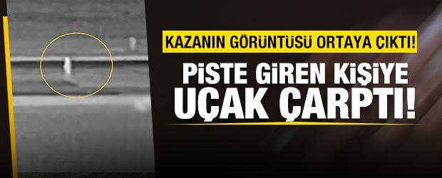 ABD'de u&ccedil;ak pistine giren şahısa u&ccedil;ağın &ccedil;arptığı anlar ortaya &ccedil;ıktı