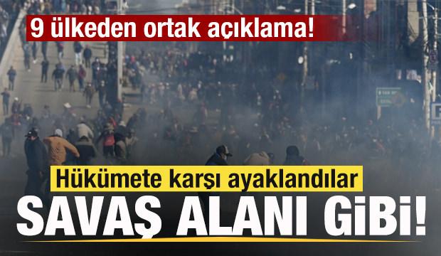H&uuml;k&uuml;mete karşı ayaklandılar! Ortalık savaş alınan d&ouml;nd&uuml;! Ordu sahaya indi! 9 &uuml;lkeden mesaj