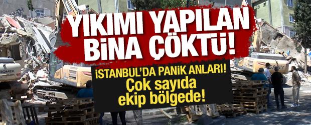 K&uuml;&ccedil;&uuml;k&ccedil;ekmece'de yıkımı yapılan bina &ccedil;&ouml;kt&uuml;: &Ccedil;ok sayıda ekip b&ouml;lgede!