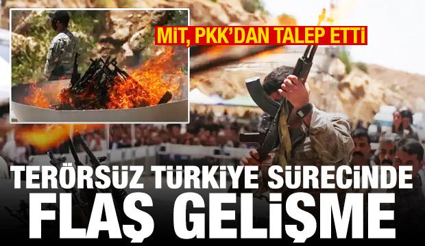 Ter&ouml;rs&uuml;z T&uuml;rkiye s&uuml;recinde flaş gelişme! MİT, PKK'dan talep etti
