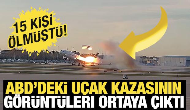 ABD&rsquo;de 15 kişinin hayatını kaybettiği u&ccedil;ak kazasına ait g&ouml;r&uuml;nt&uuml;ler ortaya &ccedil;ıktı