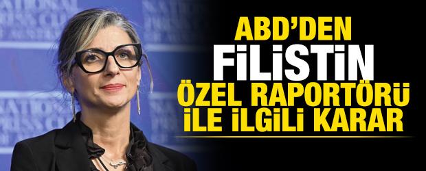 ABD'den Filistin &Ouml;zel Raport&ouml;r&uuml; Albanese ile ilgili karar
