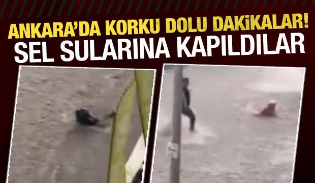 Ankara'yı sel vurdu! Vatandaşlar suda s&uuml;r&uuml;klendi
