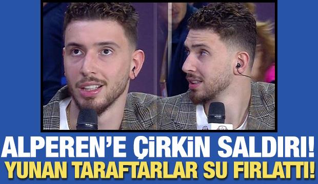 Canlı yayına &ccedil;ıkan Alperen Şeng&uuml;n'e Olympiakos taraftarlarından &ccedil;irkin saldırı
