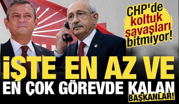 CHP'de koltuk savaşları bitmiyor! İşte CHP'de en &ccedil;ok ve en az g&ouml;revde kalan Başkanlar!
