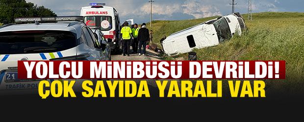 Diyarbakır'da yolcu minib&uuml;s&uuml;, şarampole devrildi! &Ccedil;ok sayıda yaralı var
