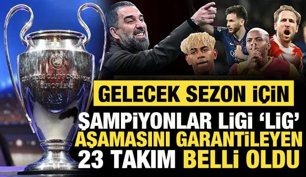 Gelecek sezon Şampiyonlar Ligi lig aşamasına katılmayı garantileyen 23 takım belli oldu