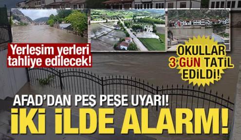 İki ilde taşkın alarmı! Yarın okullar tatil edildi, peş peşe uyarılar geldi!
