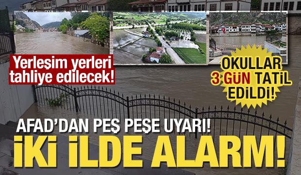 İki ilde taşkın alarmı! Yarın okullar tatil edildi, peş peşe uyarılar geldi!