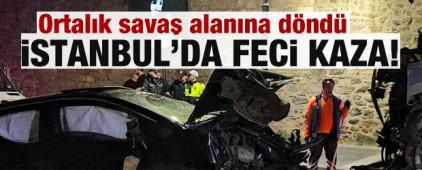İstanbul'da feci kaza! OPrtalık savaş alanına d&ouml;nd&uuml;