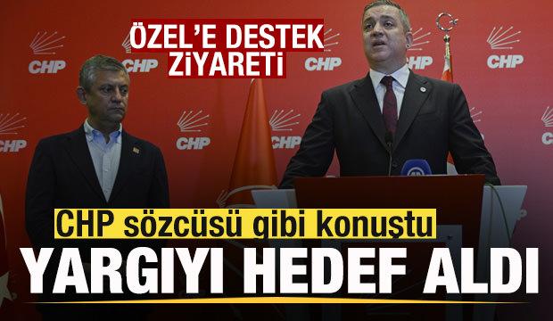&Ouml;zg&uuml;r &Ouml;zel'e destek ziyareti! TBB Başkanı Erin&ccedil; Sağkan CHP s&ouml;zc&uuml;s&uuml; gibi konuştu
