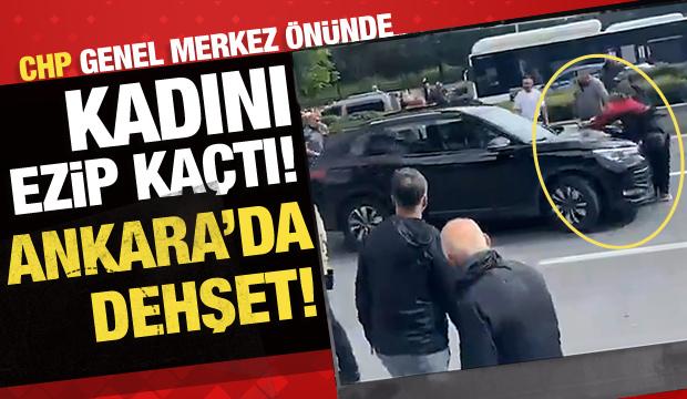 &Ouml;zg&uuml;r &Ouml;zel'in Meclis'e y&uuml;r&uuml;y&uuml;ş&uuml; sırasında kalabalığa dalan ara&ccedil; kadını ezip ka&ccedil;tı