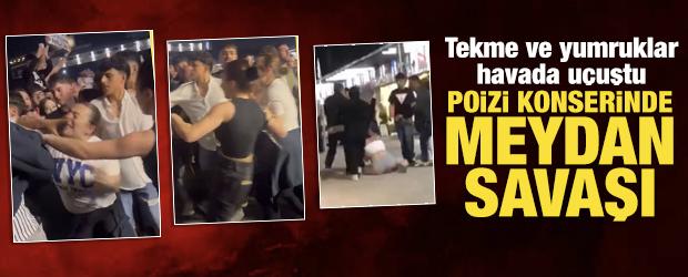Poizi konserinde meydan savaşı: Tekme ve yumruklar havada u&ccedil;uştu