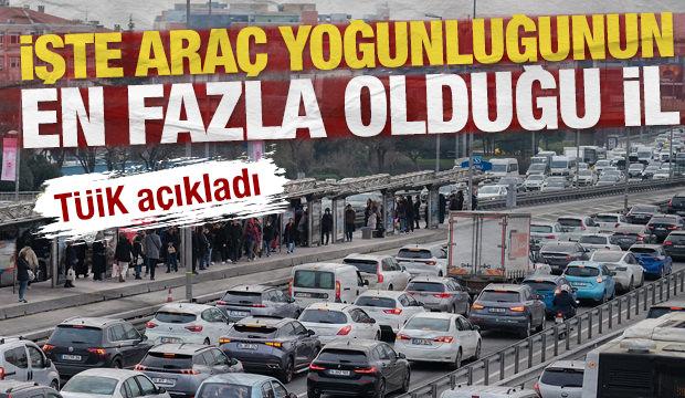 T&Uuml;İK a&ccedil;ıkladı: İşte ara&ccedil; yoğunluğunun en fazla olduğu il