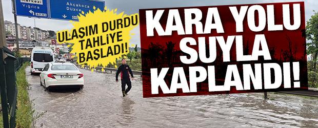Zonguldak-İstanbul kara yolu su ile doldu, ulaşım durdu! Tahliye ediliyor