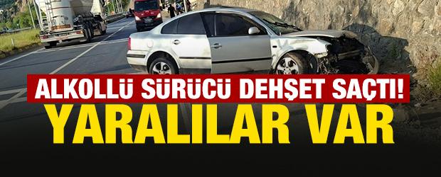 Zonguldak'ta alkoll&uuml; s&uuml;r&uuml;c&uuml; dehşet sa&ccedil;tı! Yaralılar var