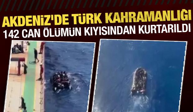 Akdeniz'de nefes kesen operasyon: 142 g&ouml;&ccedil;men kurtarıldı! T&uuml;rkler yine damga vurdu