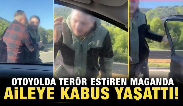 Bayram yolunda maganda s&uuml;r&uuml;c&uuml; ailenin yolunu kesip saldırdı! 